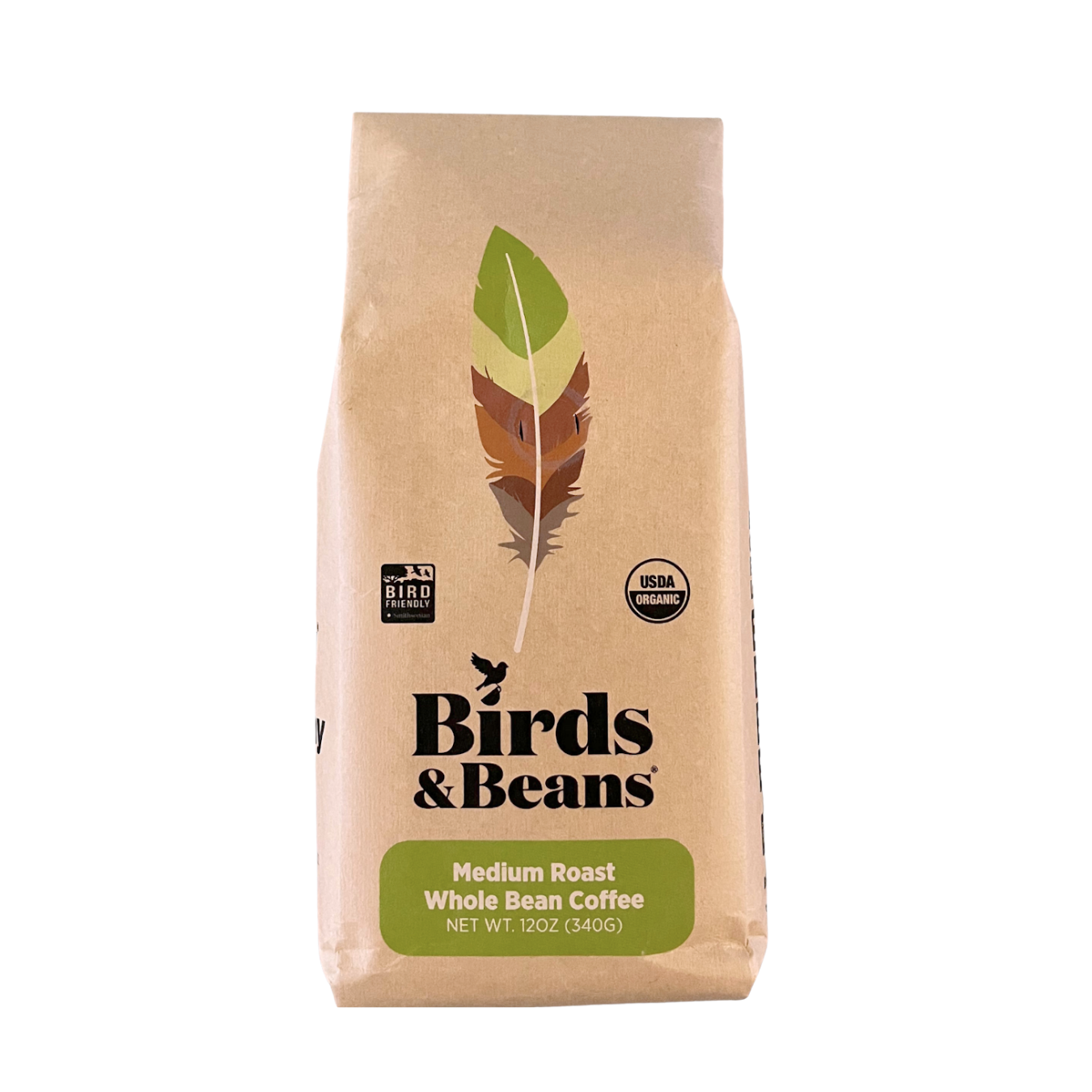 Birds & Beans medium roast whole bean coffee bag