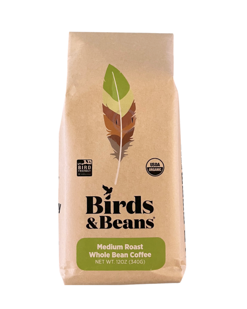 Birds & Beans medium roast whole bean coffee bag